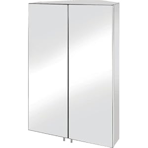 Croydex Avisio Eckschrank mit Doppeltüren Edelstahl
