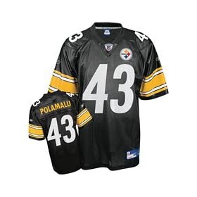 <b>Troy Polamalu #43 Pittsburgh Steelers NFL 2007 Black Adult Replica Jersey</b>