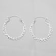 5/8" Full Hammered Hoop Earrings in Sterling Silver, #9457