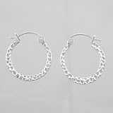 Sterling Silver Hammered 5/8 Hoop Earrings, #9457
