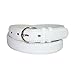 CTM® Womens Leather 1 1/8 Inch Basic Dress Belt, Medium, White
