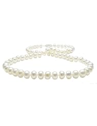 18" Natural White Freshwater Cultured Pearl Necklace, Sterling Silver Clasp