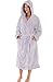Del Rossa Women's Classic Fleece Hooded Bathrobe Robe