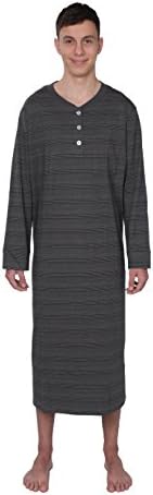 Comfort Knit Sleepwear Mens 100% Cotton Knit Nightshirt Sleep Shirt (Boys 16, Grey)