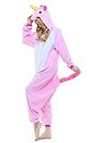 NEWCOSPLAY Pink Unicorn Unisex Onesies Pajamas Kigurumi Cosplay Sleepsuit Costume (M, Pink unicorn)