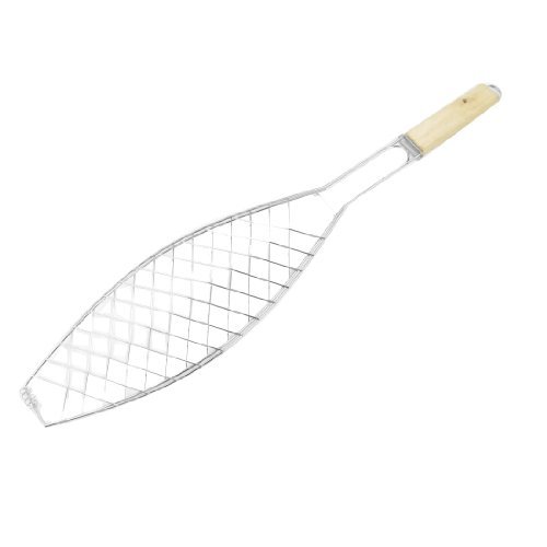 Poignée en bois de pique-nique en plein air barbecue Outils Simple Fish Grill Panier