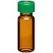Wheaton W225152-0104 Borosilicate Glass 1.8mL Vial with 0.005 PTFE/0.035 Red Rubber Lined 9mm ABC Screw Cap, Amber/Blue (Case of 100)