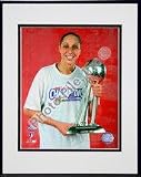 Diana Taurasi with 2007 WNBA Championship Trophy Double Matted 8 x 10 Photograph in Black Anodized Aluminum Frame