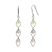 Tri Star Diamond Cut 18k Yellow, White & Rose Gold Dangle Earrings - by Dahlia Classic Jewelry Collection