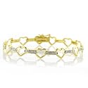Two-tone Sterling Silver & Diamond Heart Bracelet