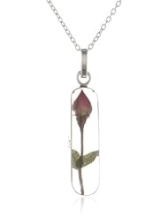 Sterling Silver Pressed Flower Pendant Necklace , 18"