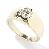 14K Gold Round Moissanite Men's Ring
