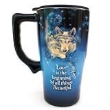 Wolf - Love is the Beginning, Ceramic Travel Mug