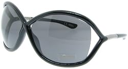 TOM FORD WHITNEY TF09 Sunglasses SMOKE LENS / SHINY BLACK 199 64-14-110