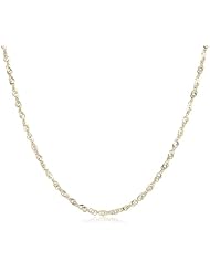 Duragold 14k Gold Solid Singapore Chain Necklace (1.35mm)