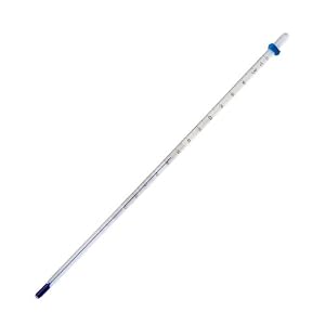 H-B Instrument 10/015/1 DURAC Plus ASTM Like Thermometer with Blue Spirit Liquid Against White Back Glass, Low Softening Point Method, Length 397mm, Total Immersion, Range -2 To 80°C