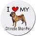 I Love My Chinese Shar-Pei Round Mouse Pad