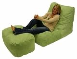 Comfort Research Twill Navy Frameless WEDGE CHAIR OTTOMAN 27Wx 18D x 15 High