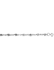 Sterling Silver Elephant Charm Bracelet, 3/16 inch wide