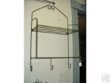 Wrought Iron Double Shelf w/ Hooks -Wall Mounted