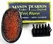 A black, medium to large size, military-style, boar bristle and nylon tuft brush, with brush cleaner included. This military-style brush is made especially for men.
