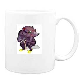 Mug with blind, cane, resting, cartoons, sitting, mole, cartoon, animal by Blinds