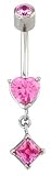 14 karat white gold belly button ring