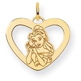 14k Disney Belle Heart Charm - JewelryWeb