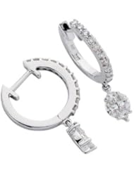 14K White Gold 0.63cttw Round Diamond Earring