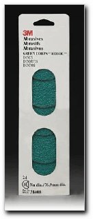 3M Green Corps Roloc Disc, 3 in, Grade 24, Pack of 5 Discs