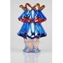 Glass Vase Red & Blue Amazing 100% Handblown Art X546