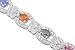 14KT White Gold 7.05 cttw. Multi Sapphire & Diamond Bracelet