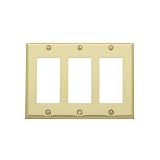Baldwin 4740.030.CD Classic Square Beveled Edge Triple GFCI Switch Plate, Polished Brass - Lacquered
