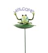 Welcome Frog Birdfeeder/Birdbath Garden Stake Statuary