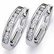14kt White Gold Waterway Diamond Hoop Earrings