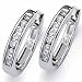 1/4 Ct.T.W. Round Diamonds, 14Kt. White Gold. Channel Set Diamond Hoop Earrings