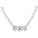 1 ct.t.w. Aquamarine Necklace in Silver, 18 in length