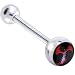 Black and Red HAZARD SYMBOL Logo Barbell Tongue Ring