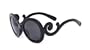 Minimal Baroque oversize di forma rotonda Swirl Arm OCCHIALE Occhiali da sole- Nero