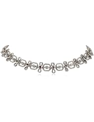 Marcasite and Garnet Fancy Link Necklace, 15.5"