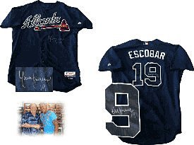 Yunel Escobar Autographed / Signed 2009 Game Used Atlanta Braves Jersey