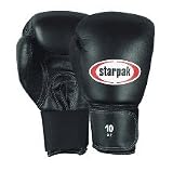 Economy Black Leather Boxing Gloves from Starpak - 1 Pair