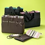 JP Lizzie Stylish Baby Diaper Bags - Diaper Bag (Black/Aqua) 14 x 6 x 12h