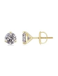 1.5 ct Solitaire Diamond Stud Earrings in Yellow Gold