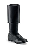 Mens Black Pirate Costume Boot - Mens L