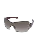 Gucci - Gucci Interlocking Rhinestone Logo Rimless Shield Sunglasses brown/Shaded brown