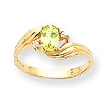 14k .03ct Diamond & Peridot BirthStone Ring