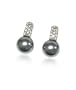 Silver Crystal Gray Ball Earrings Fashion Jewelry