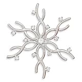 Rhodium Plated Snowflake Slide with CZs