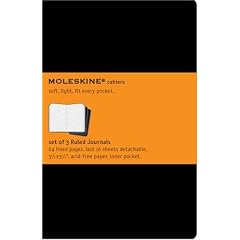 Moleskine Ruled Cahier Journal Black Pocket: set of 3 Ruled Journals